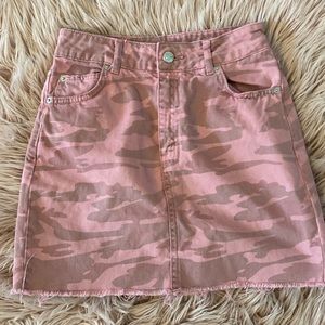 topshop pink camo denim skirt